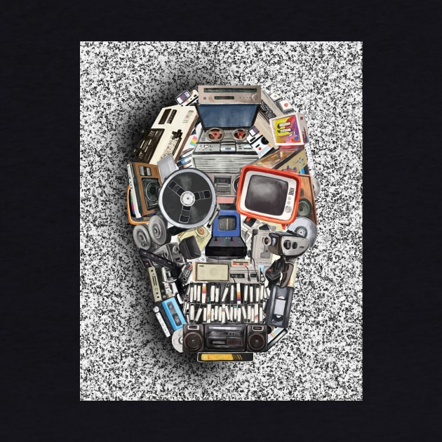 retro tech skull by bexART